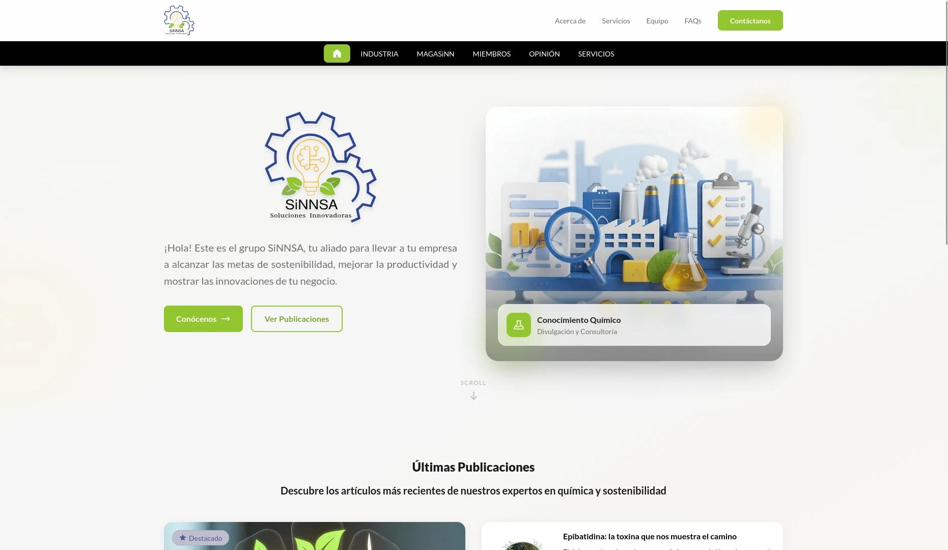 Captura de pantalla del proyecto Grupo SiNNSA